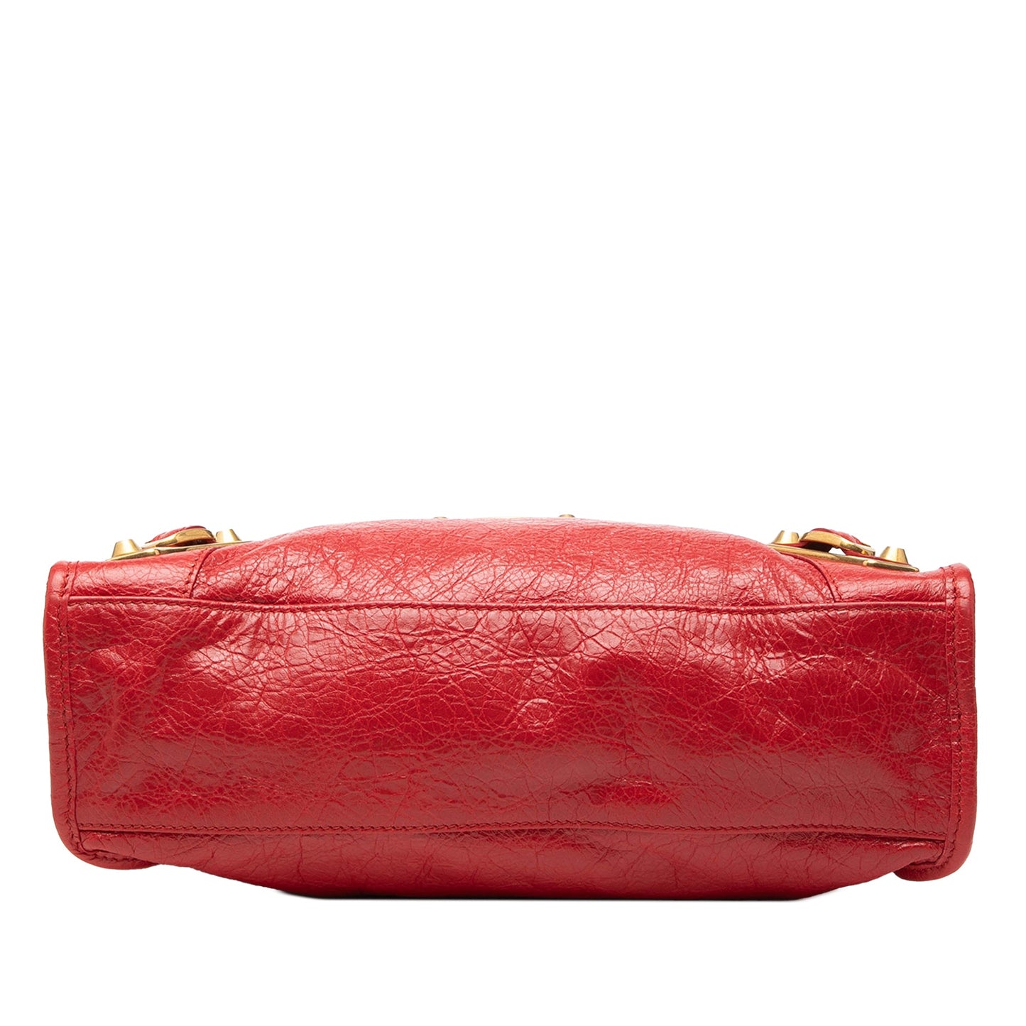 Small Lambskin Motocross Classic Metallic Edge City Satchel