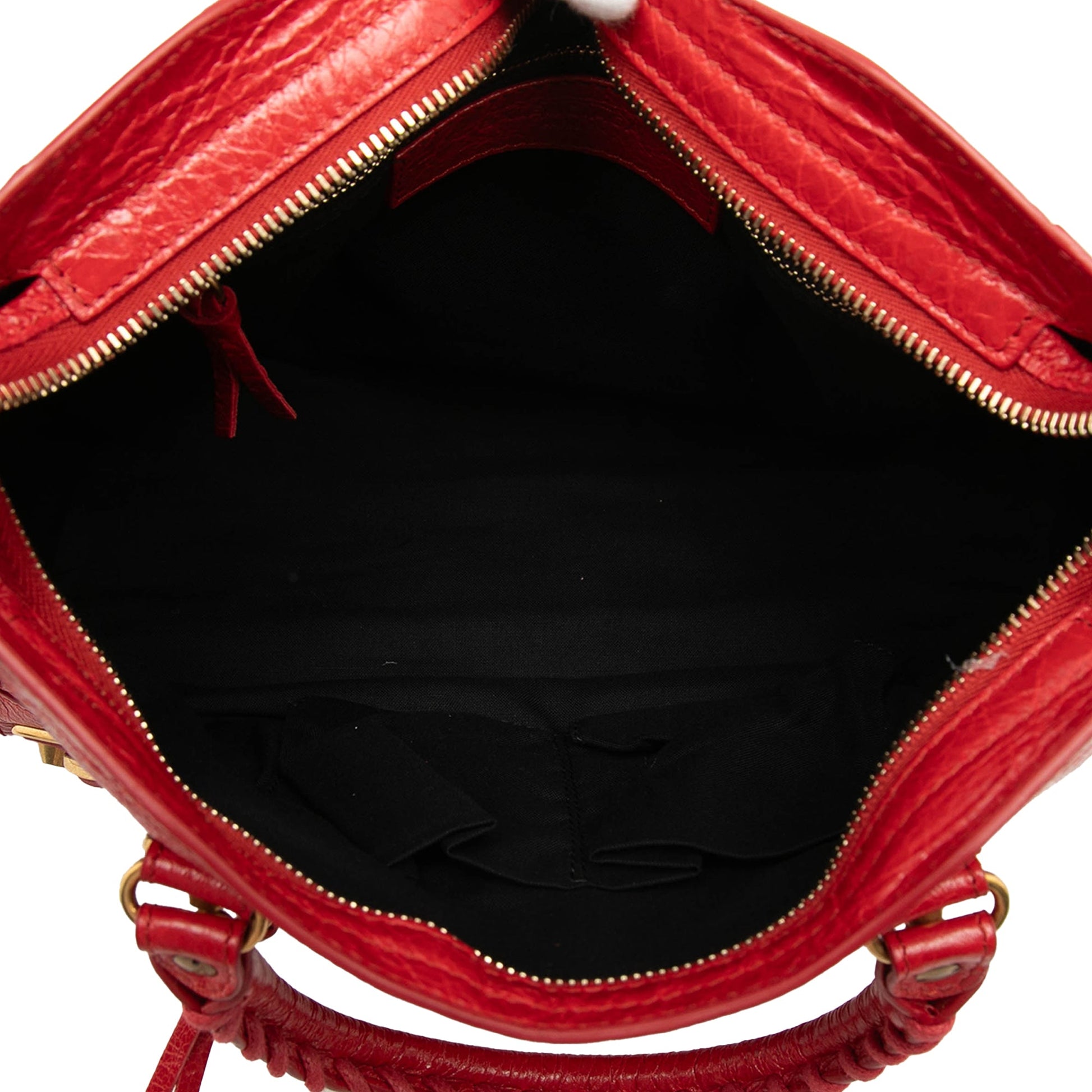 Small Lambskin Motocross Classic Metallic Edge City Satchel