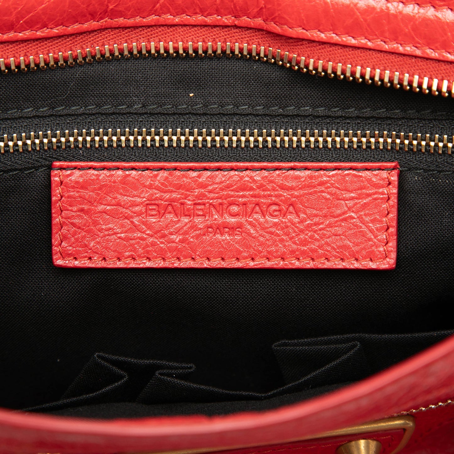 Small Lambskin Motocross Classic Metallic Edge City Satchel