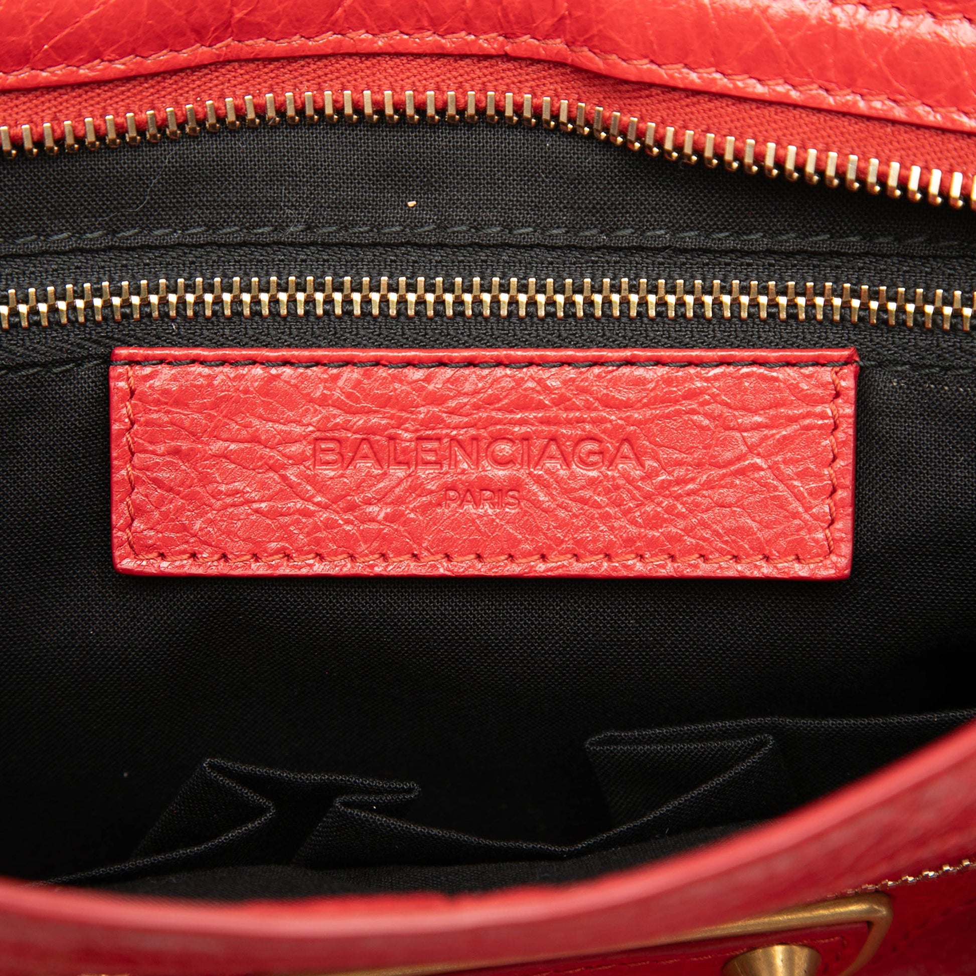 Small Lambskin Motocross Classic Metallic Edge City Satchel