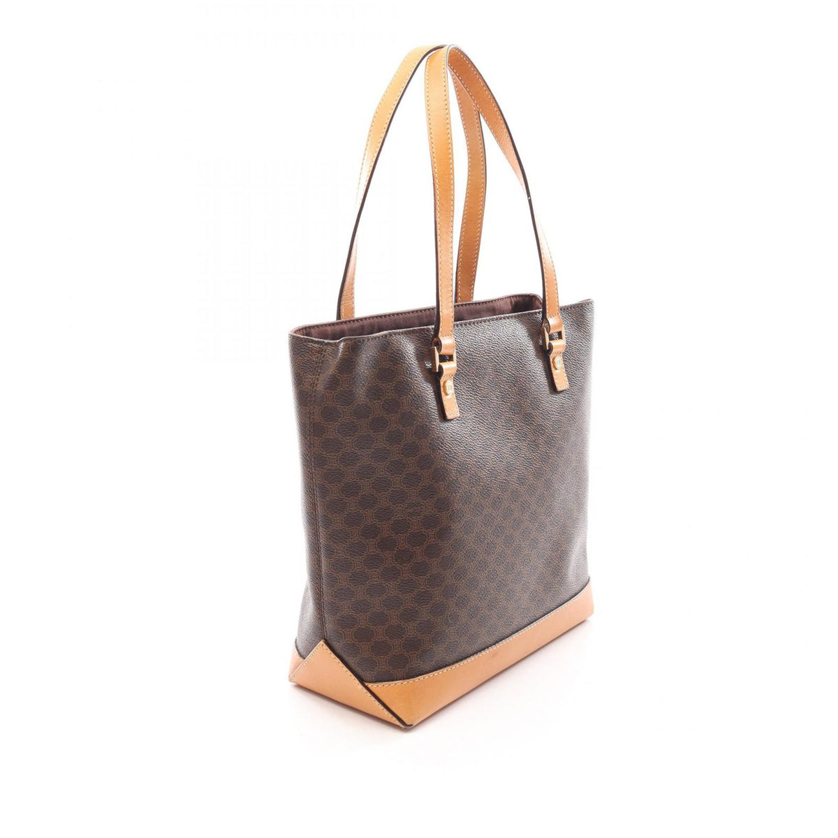 Celine Macadam Coated Canvas Tote — Brown