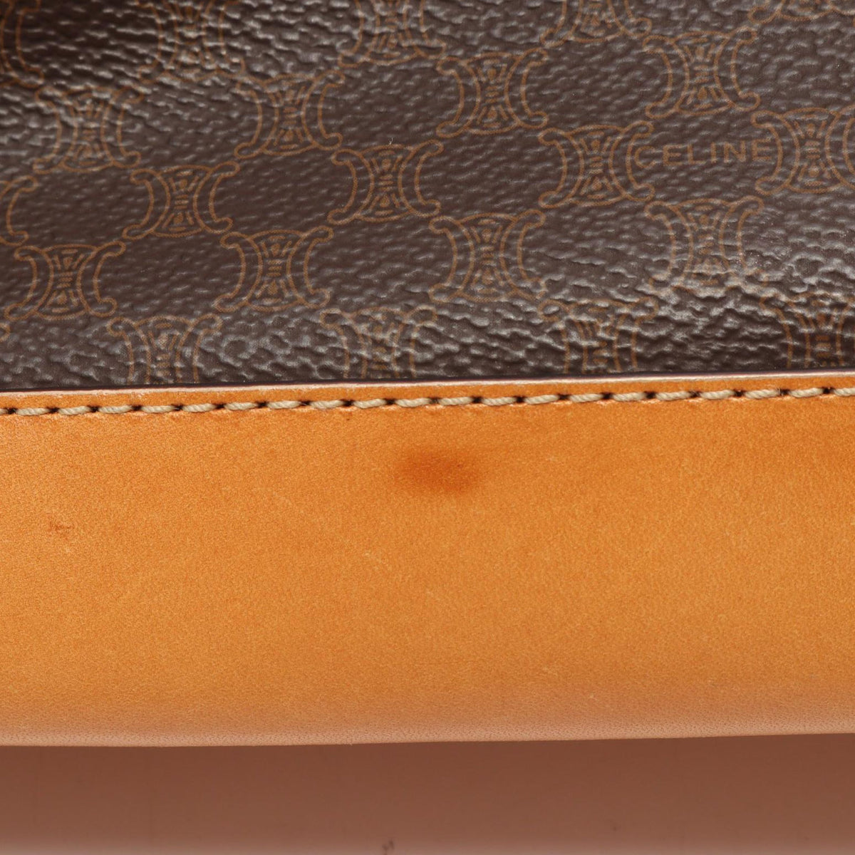 Celine Macadam Coated Canvas Tote — Brown