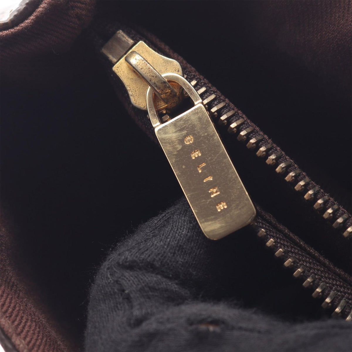 Celine Macadam Coated Canvas Tote — Brown