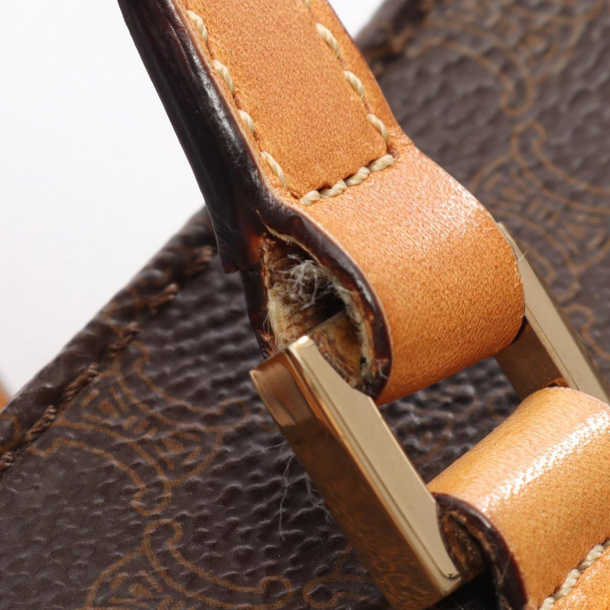 Celine Macadam Coated Canvas Tote — Brown
