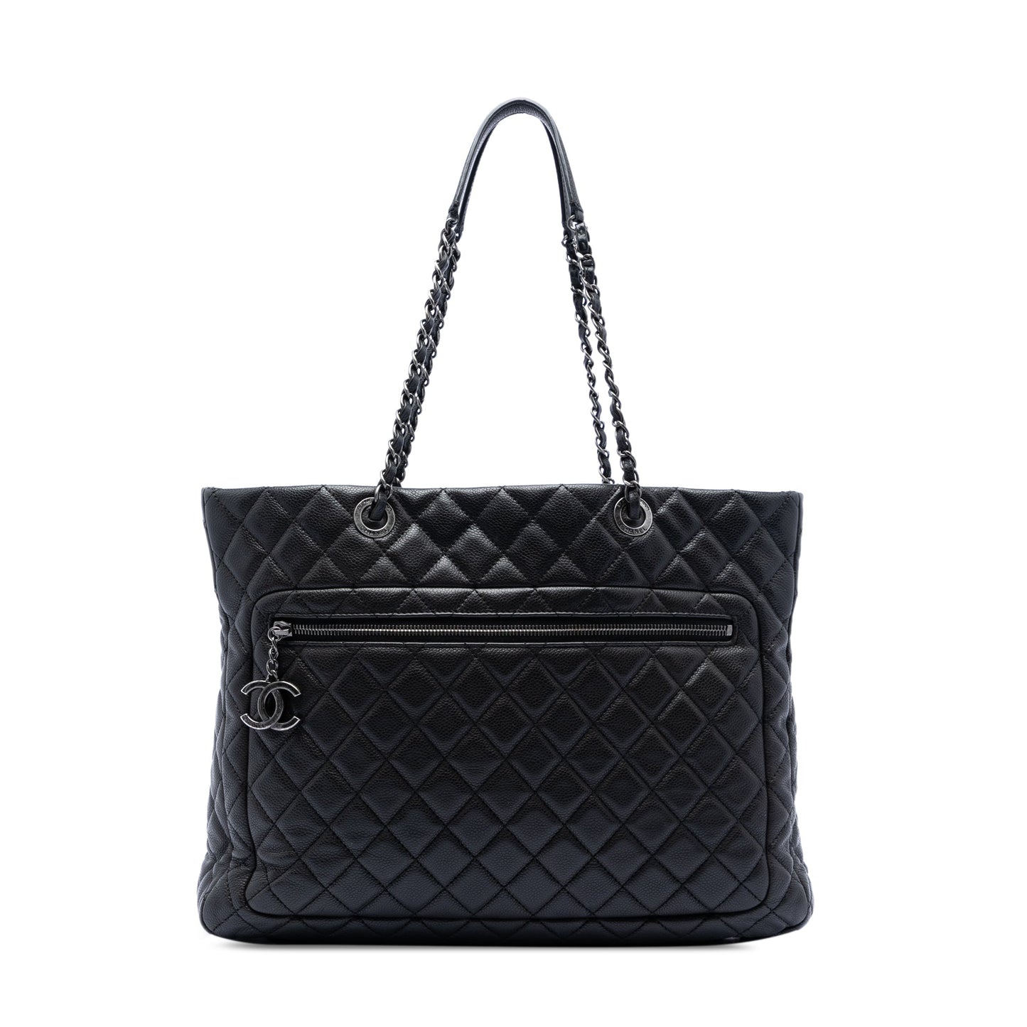 Chanel CC Quilted Caviar Zip Pocket Tote