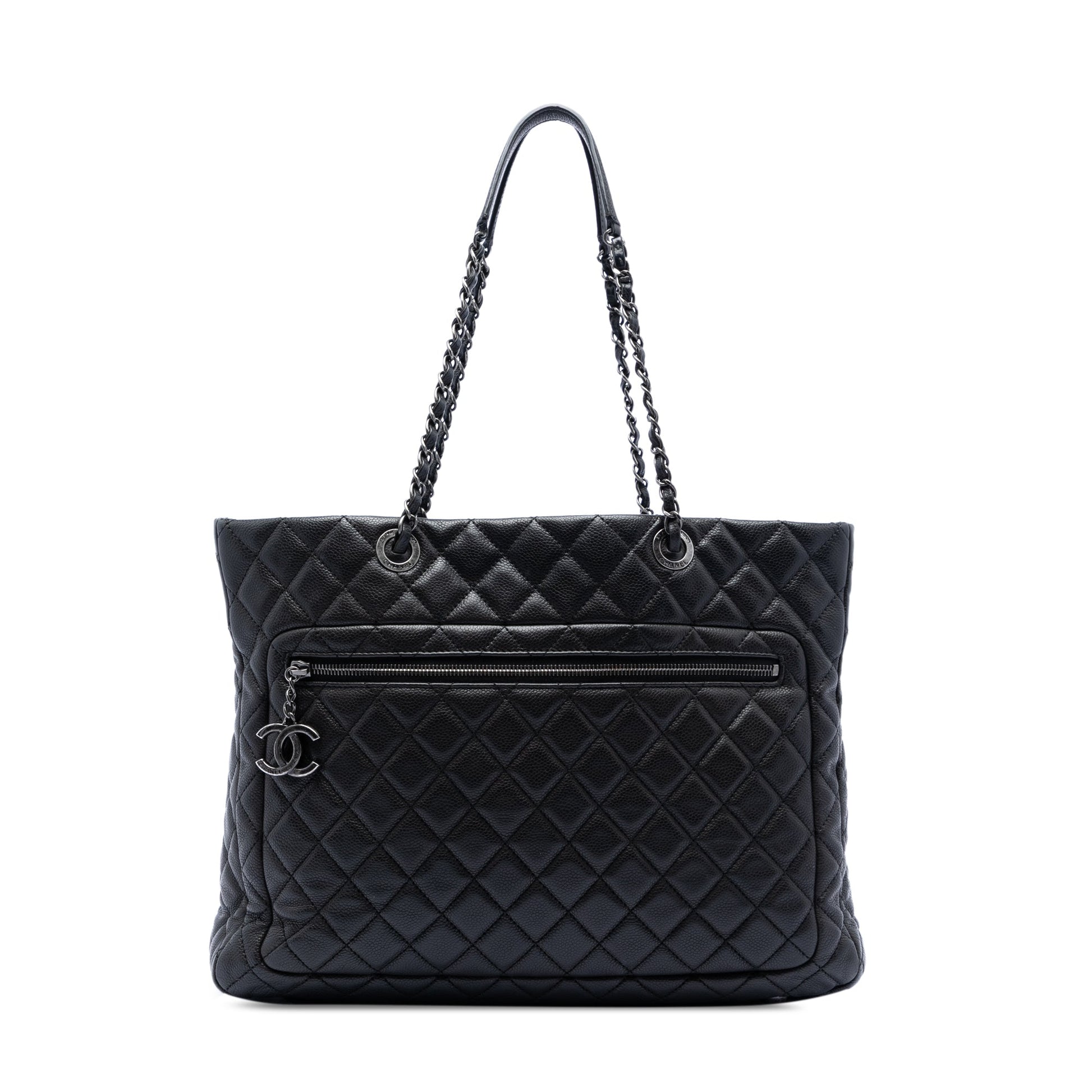 Chanel CC Quilted Caviar Zip Pocket Tote