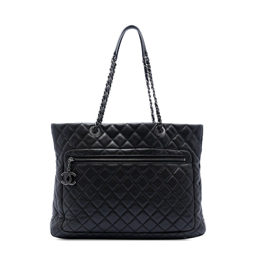 Chanel CC Quilted Caviar Zip Pocket Tote