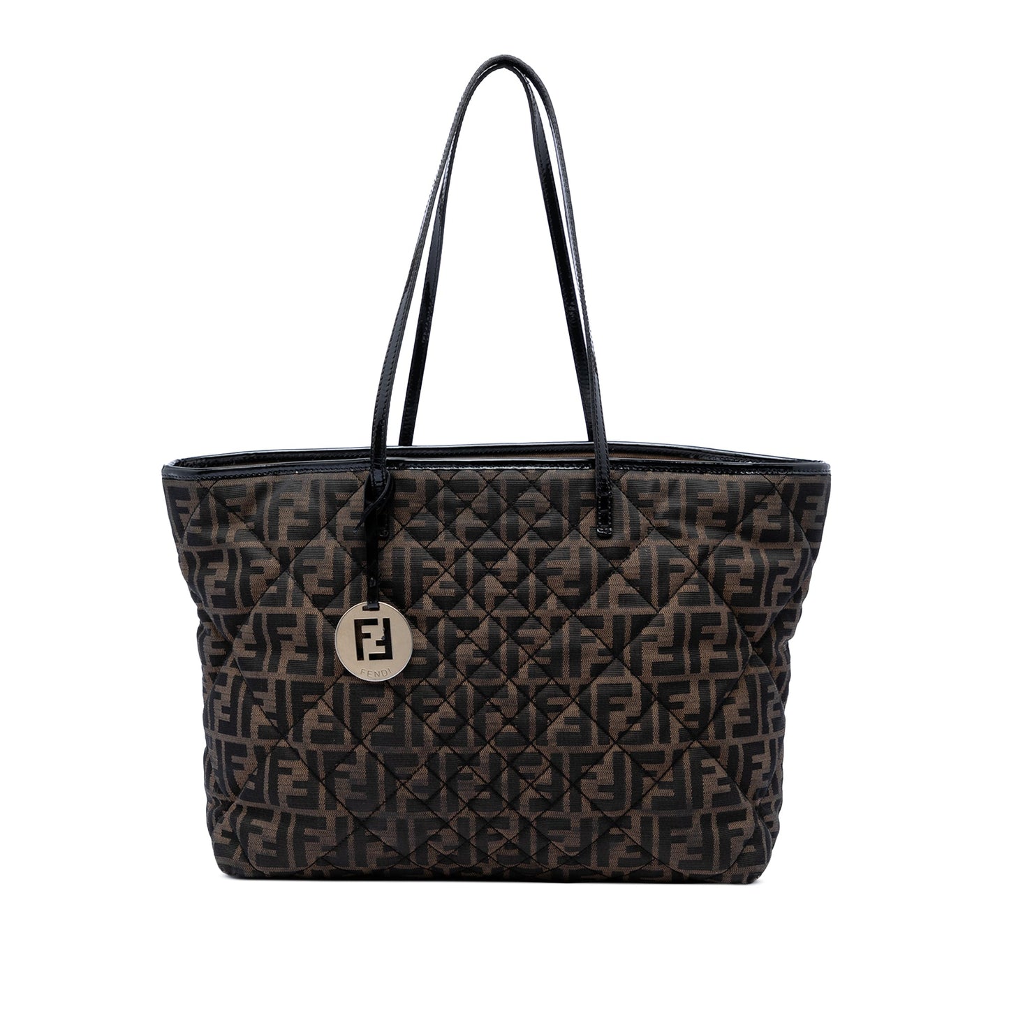 Fendi Medium Quilted Zucca Canvas Roll Tote