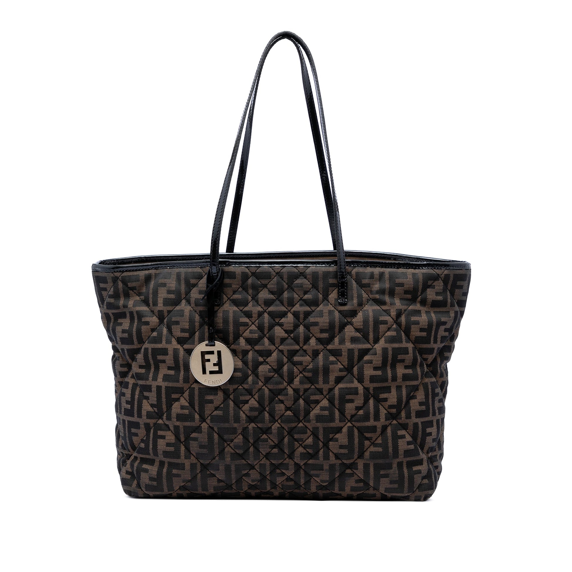 Fendi Medium Quilted Zucca Canvas Roll Tote