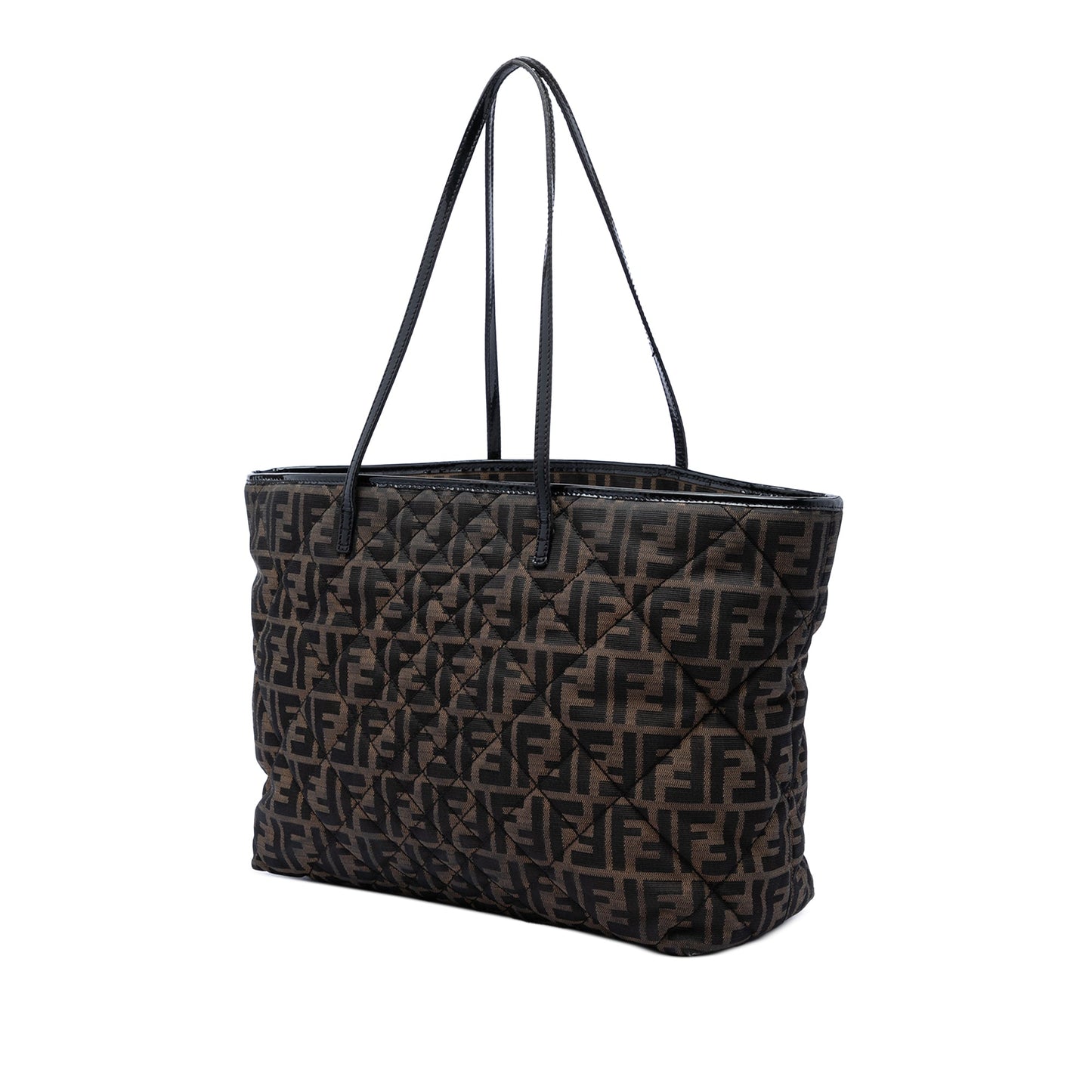 Fendi Medium Quilted Zucca Canvas Roll Tote