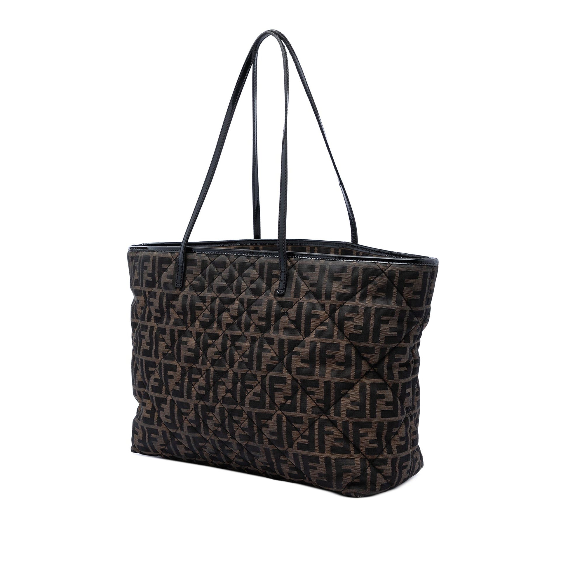 Fendi Medium Quilted Zucca Canvas Roll Tote