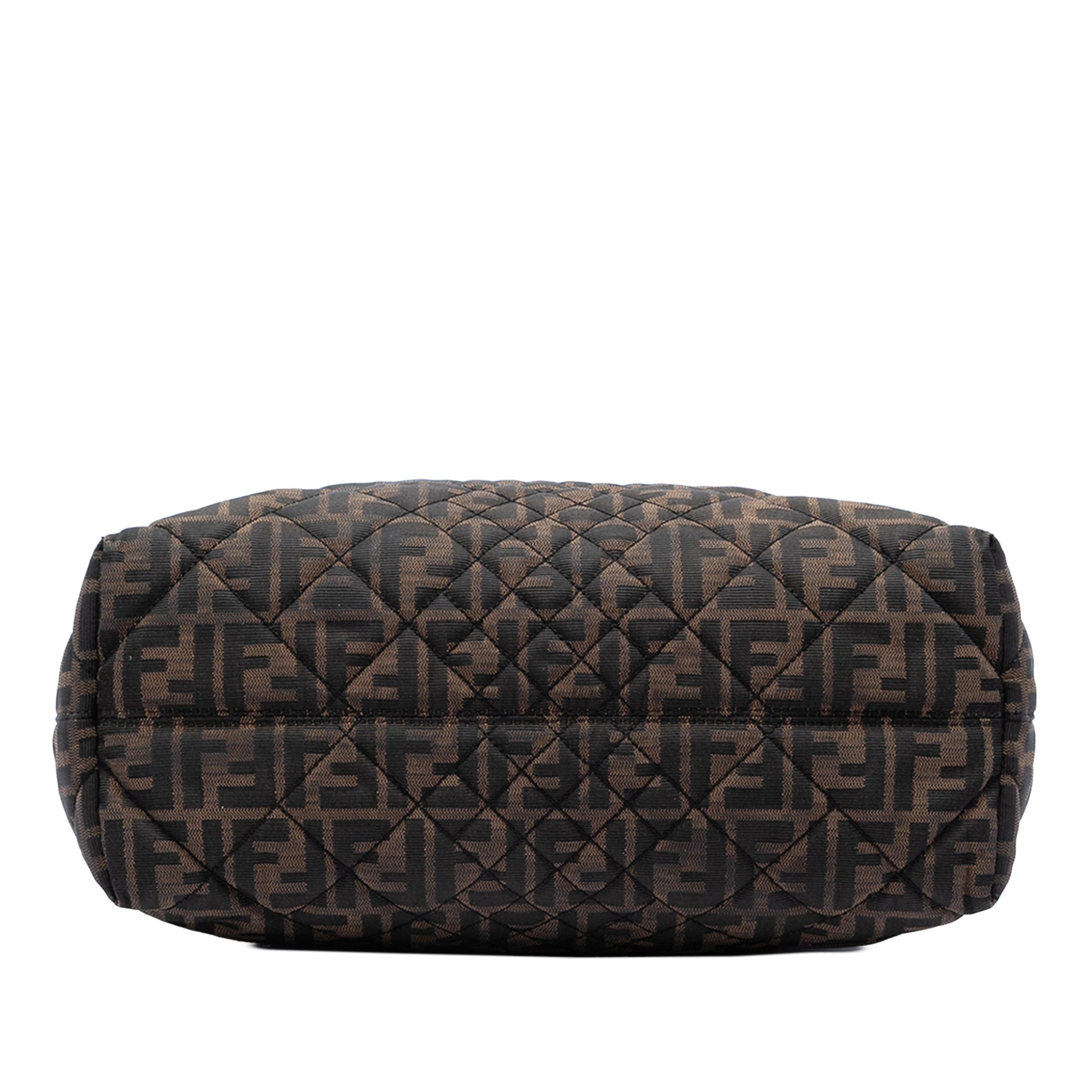 Fendi Medium Quilted Zucca Canvas Roll Tote
