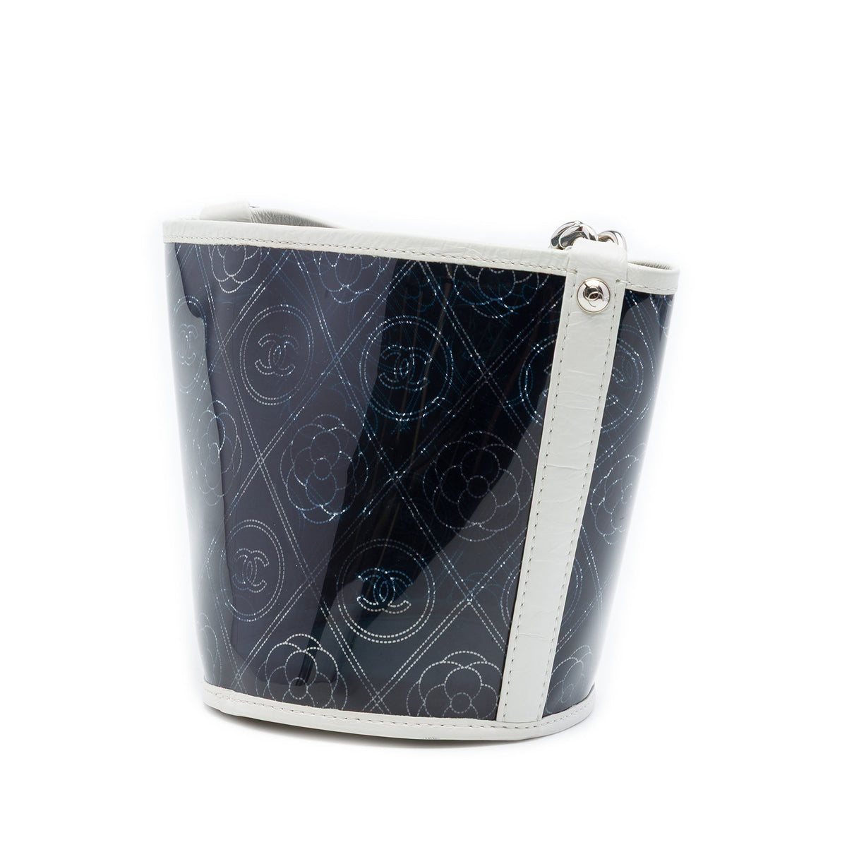 Chanel Small PVC and Crumpled Calfskin Camellia Coco Bucket Bag