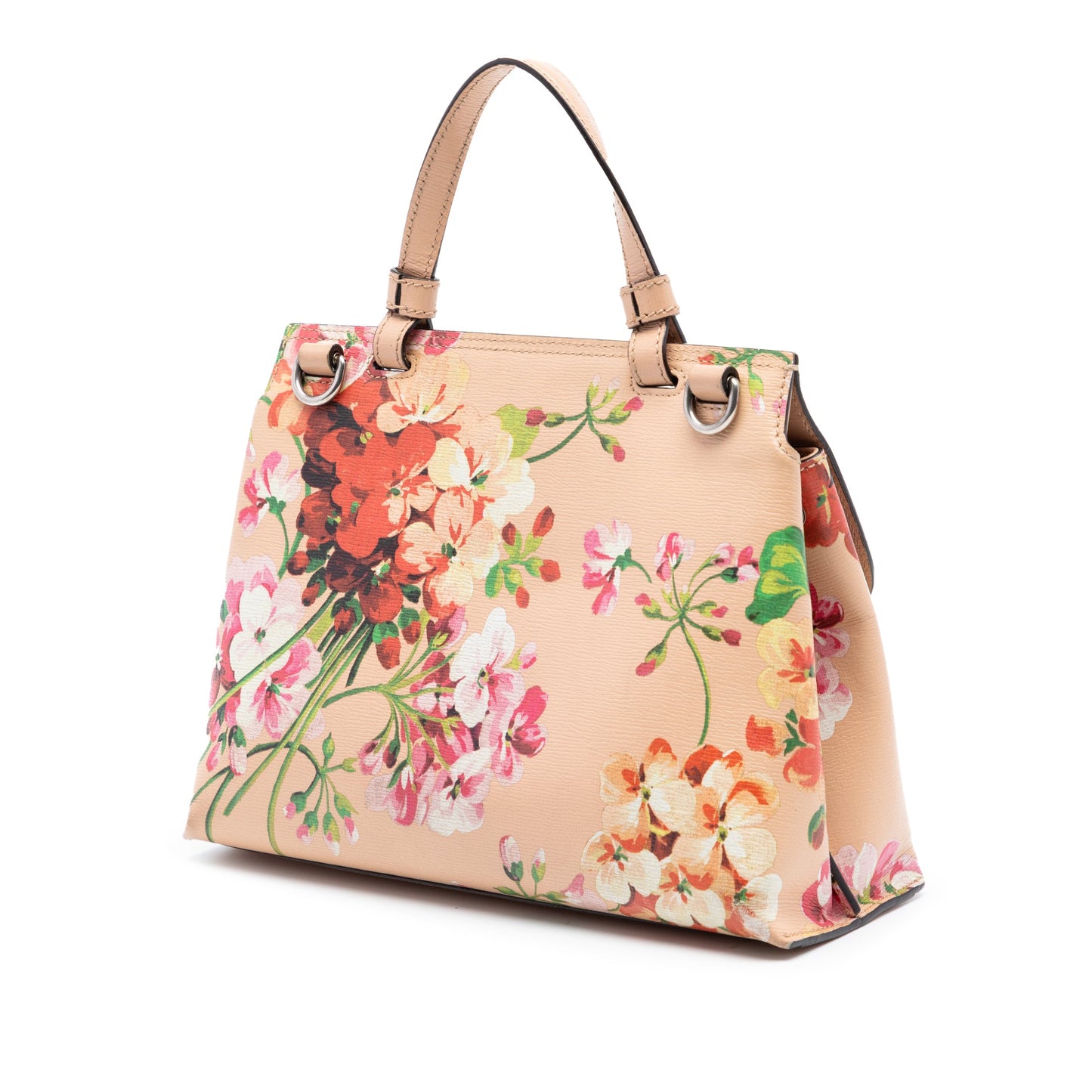 Gucci Small Calfskin Blooms Bamboo Daily Satchel