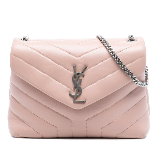 Saint Laurent Small Quilted Calfskin Monogram Loulou Chain Shoulder Bag