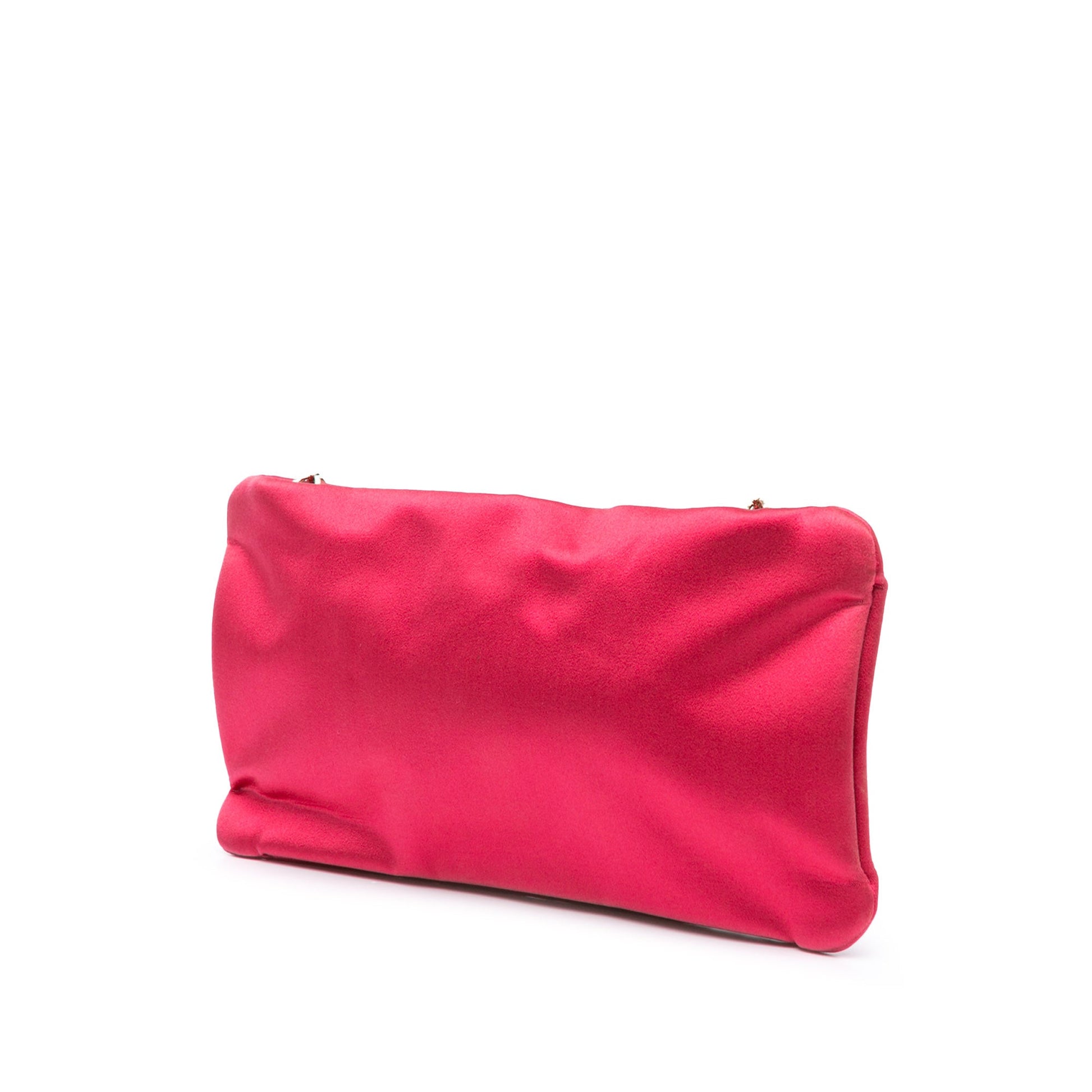 Chanel Satin Diamante Camellia Clutch with Chain
