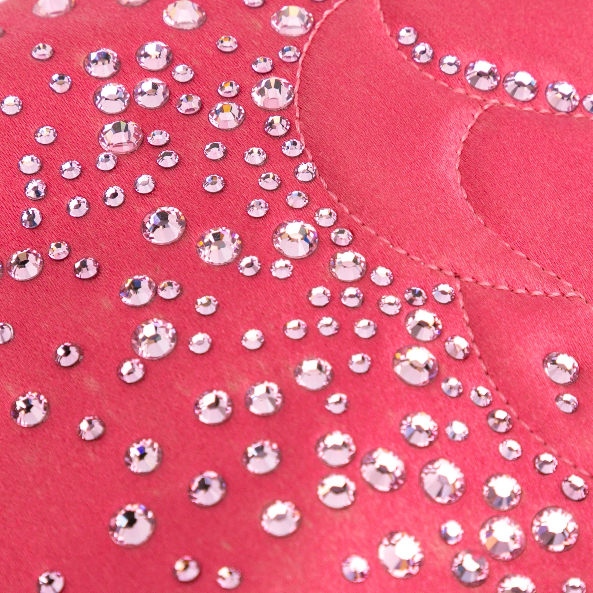 Chanel Satin Diamante Camellia Clutch with Chain