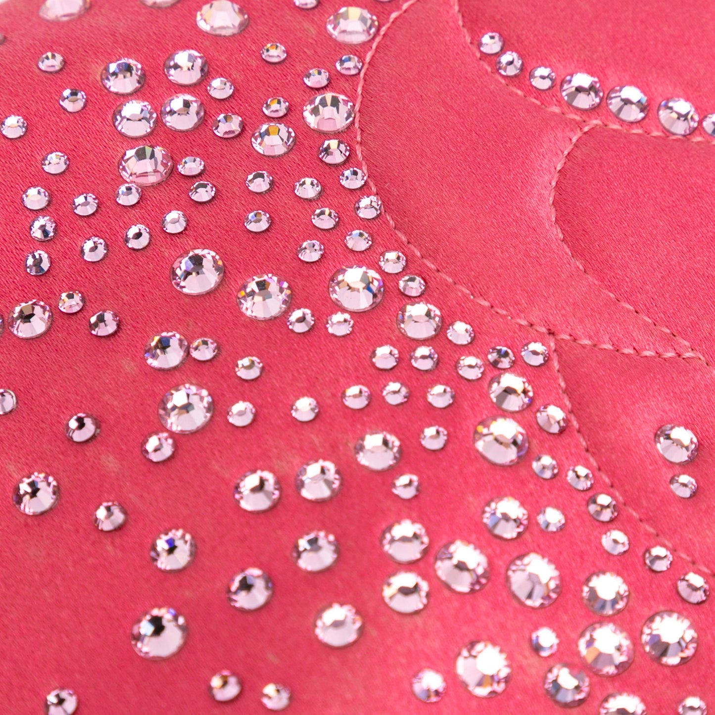 Chanel Satin Diamante Camellia Clutch with Chain