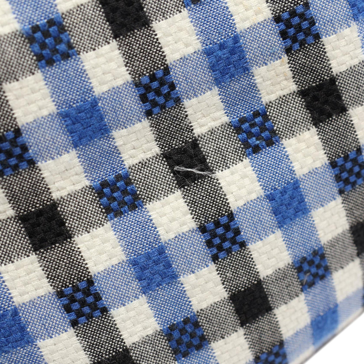 Miu Miu Gingham Canvas Handbag — Blue