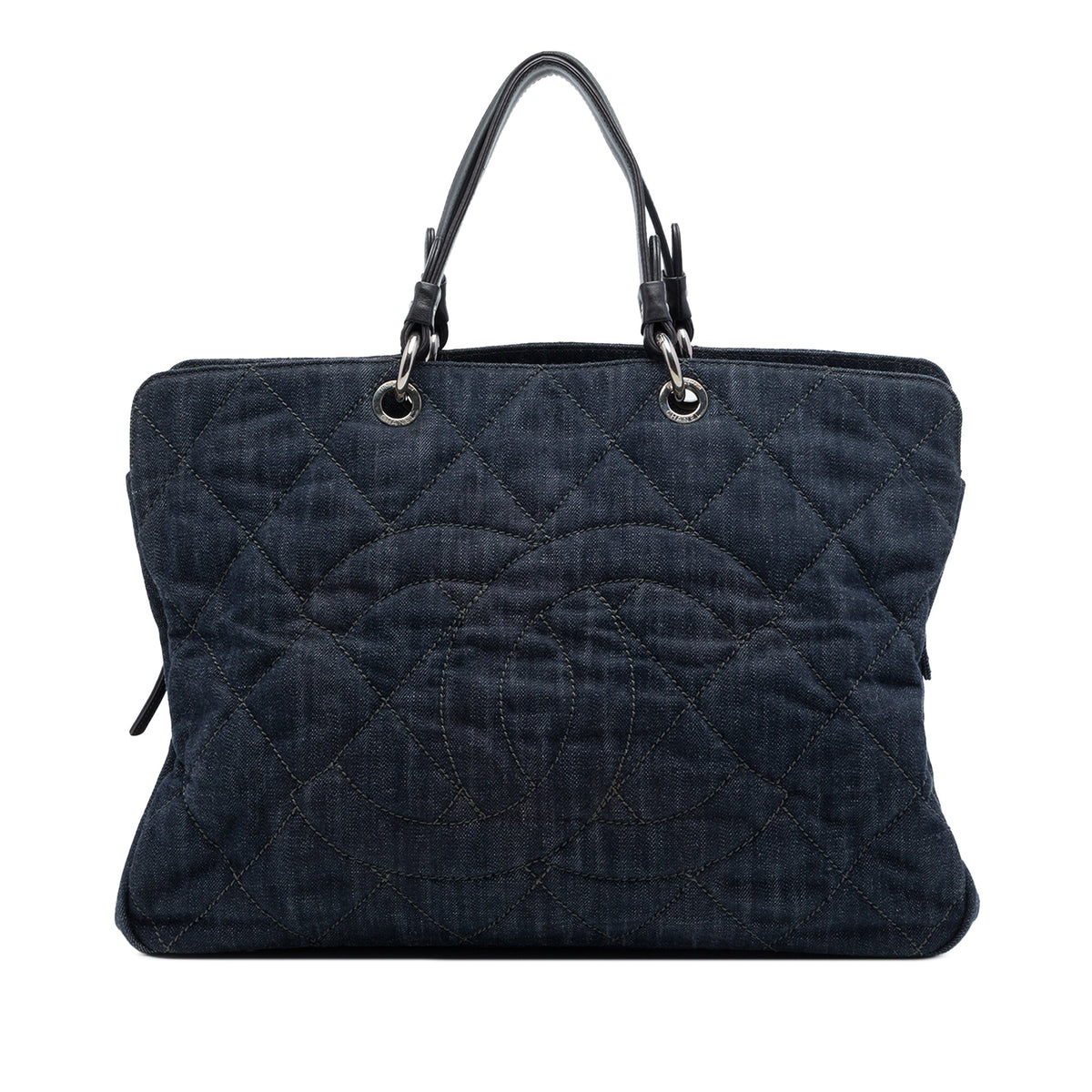 Chanel Large CC Quilted Denim Timeless Tote