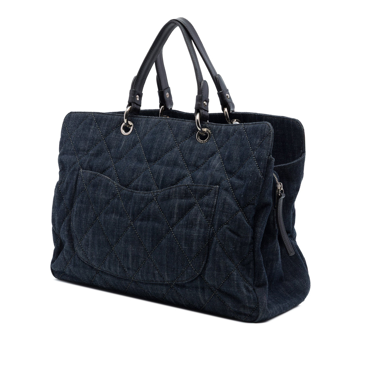 Chanel Large CC Quilted Denim Timeless Tote