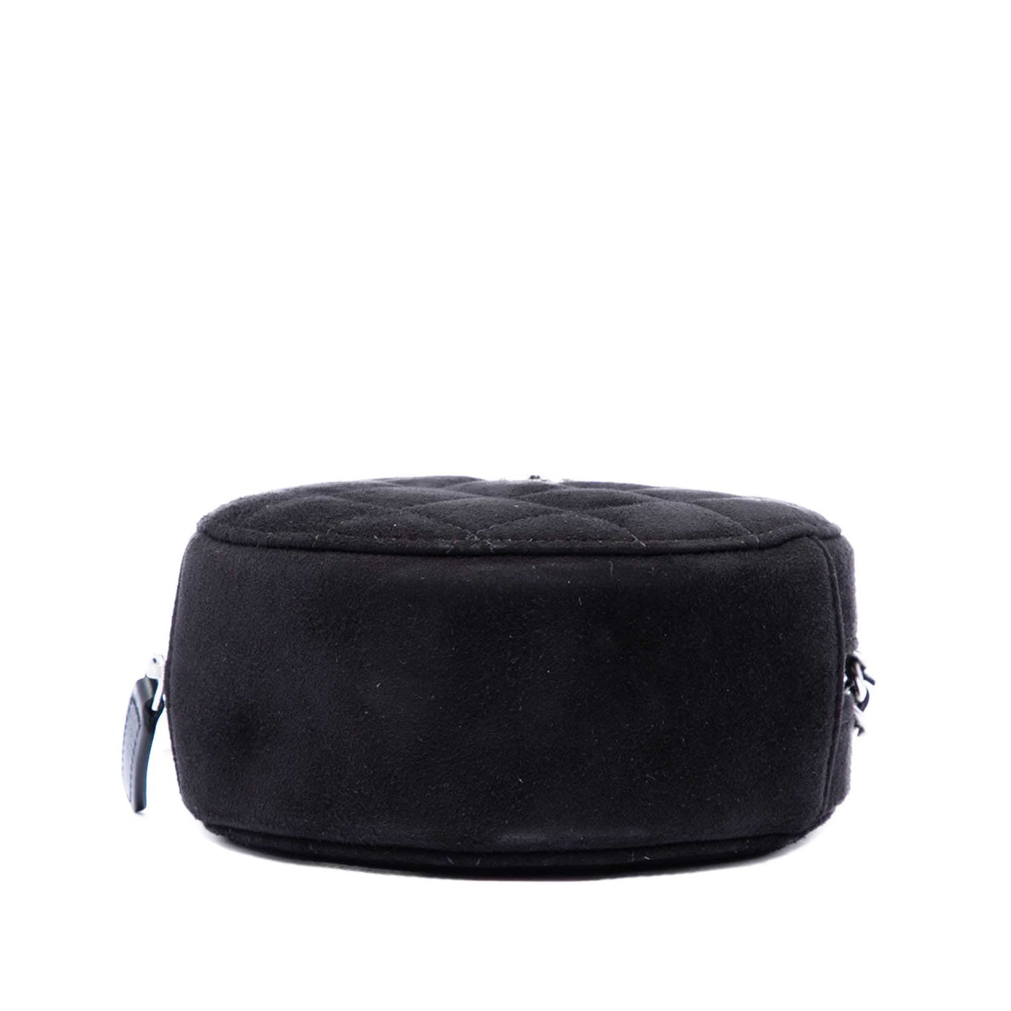Chanel Quilted Suede Cocostellar Round Clutch with Chain