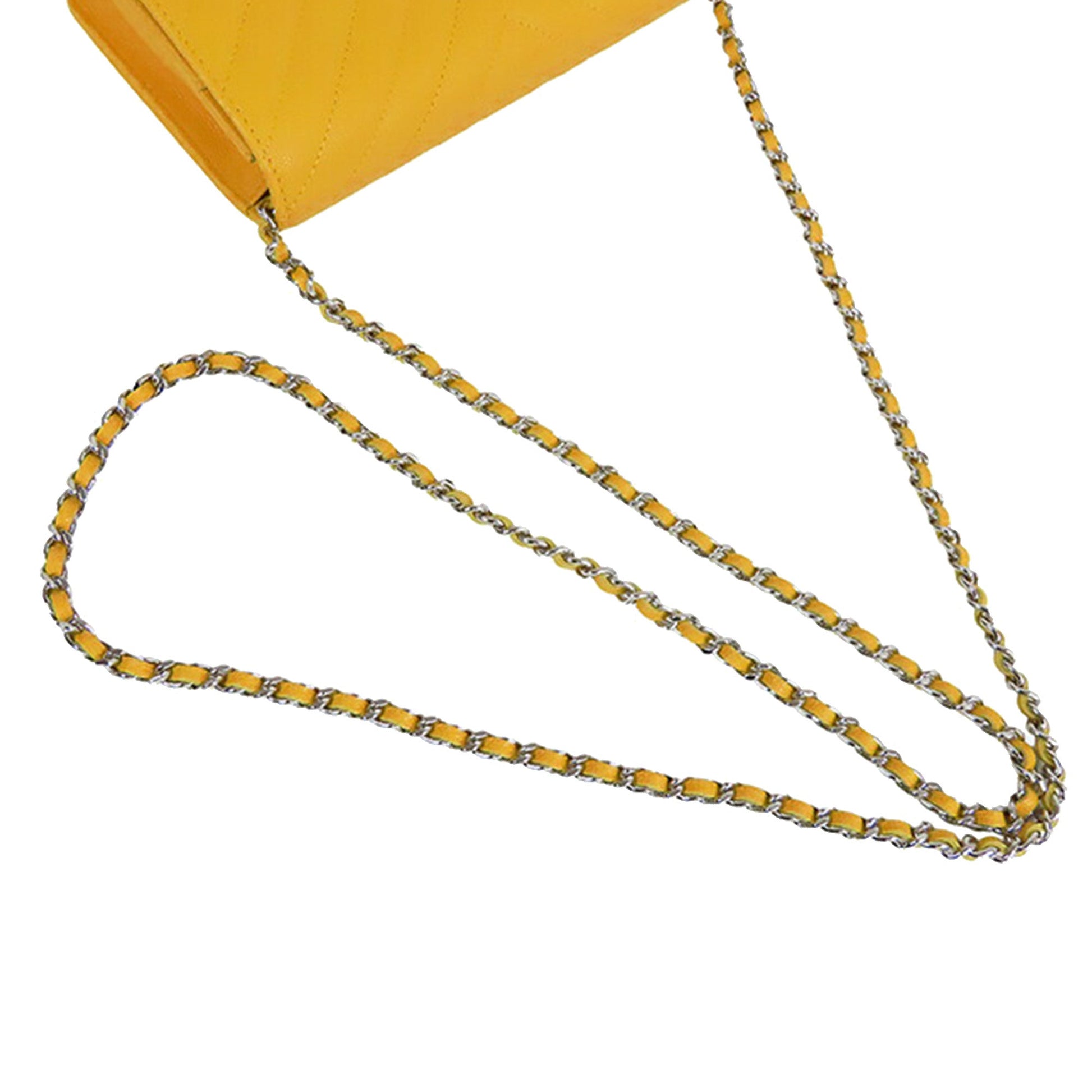 Chanel CC Chevron Caviar Wallet On Chain