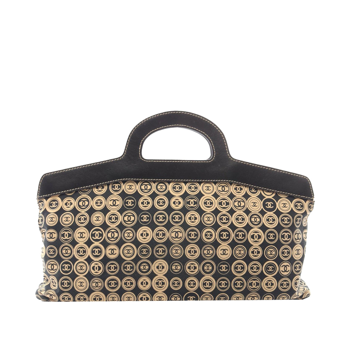 Chanel Large Printed Jersey Frame Handle Bag