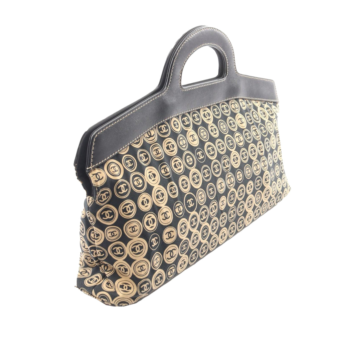 Chanel Large Printed Jersey Frame Handle Bag