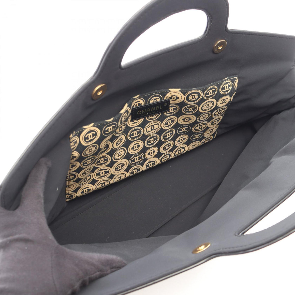 Chanel Large Printed Jersey Frame Handle Bag