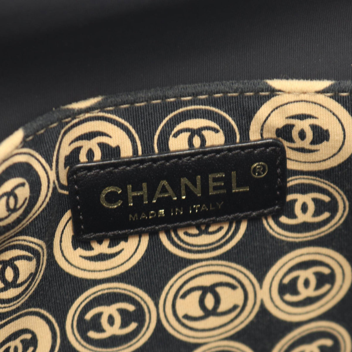 Chanel Large Printed Jersey Frame Handle Bag