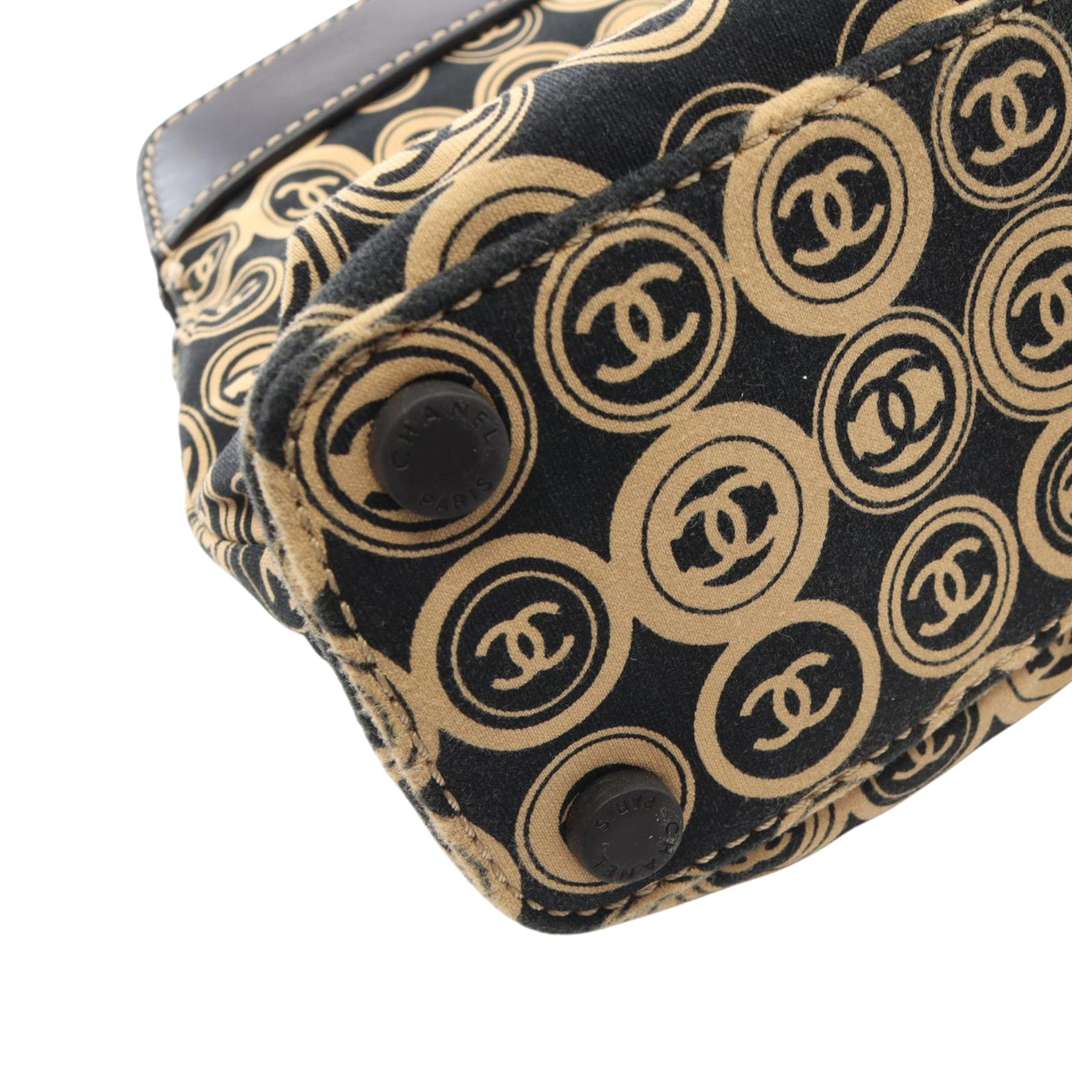 Chanel Large Printed Jersey Frame Handle Bag