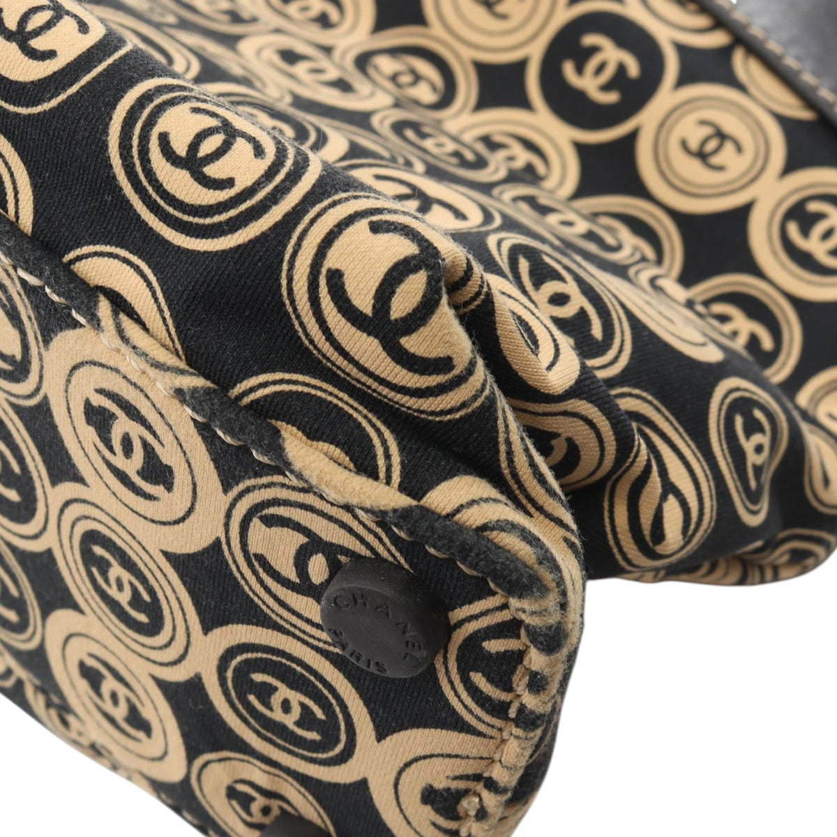 Chanel Large Printed Jersey Frame Handle Bag