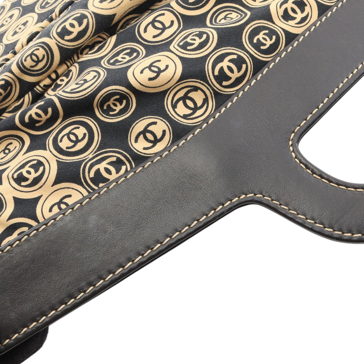 Chanel Large Printed Jersey Frame Handle Bag