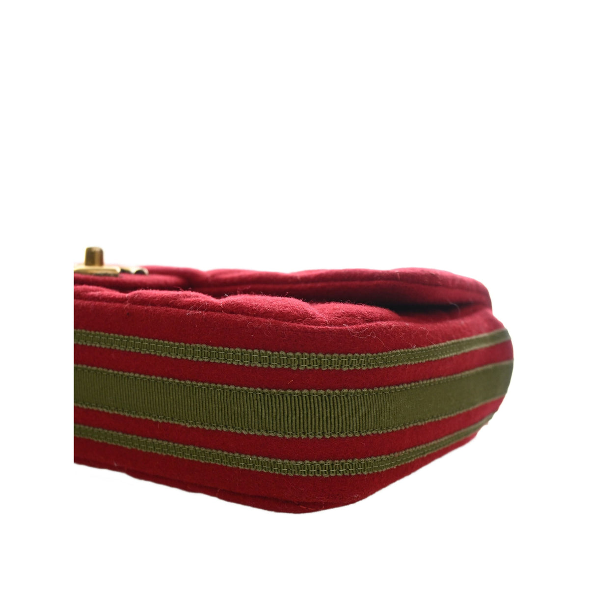Chanel Medium Quilted Mixed Fibers CC Eyelet Flap — Red