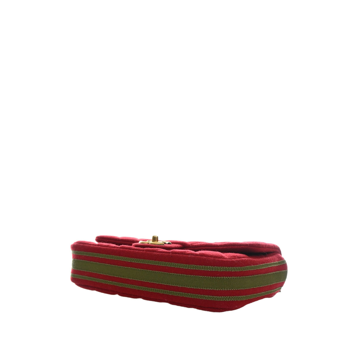 Chanel Medium Quilted Mixed Fibers CC Eyelet Flap — Red
