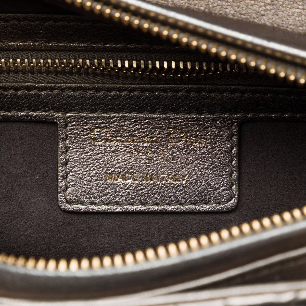 Dior Medium Metallic Lambskin Cannage Lady Dior — Silver
