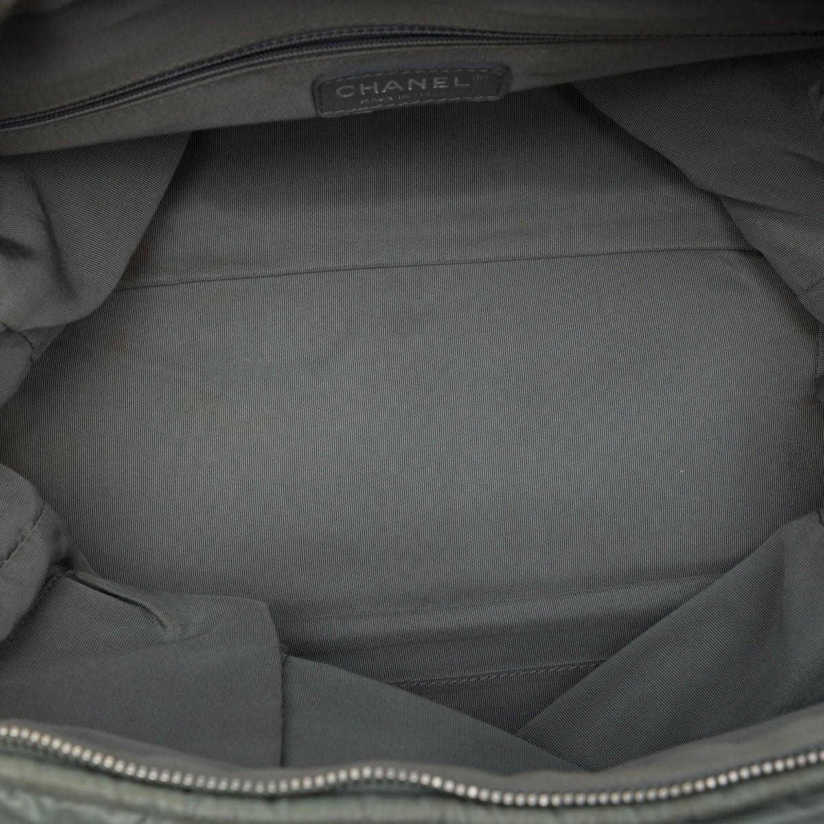 Chanel Paris Byzance Nylon Tweed On Stitch Bowler Bag — Gray