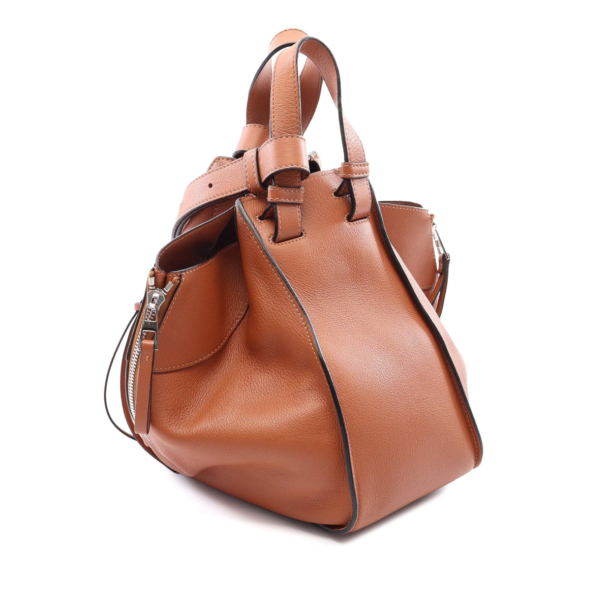 LOEWE Small Leather Hammock Bag — Brown