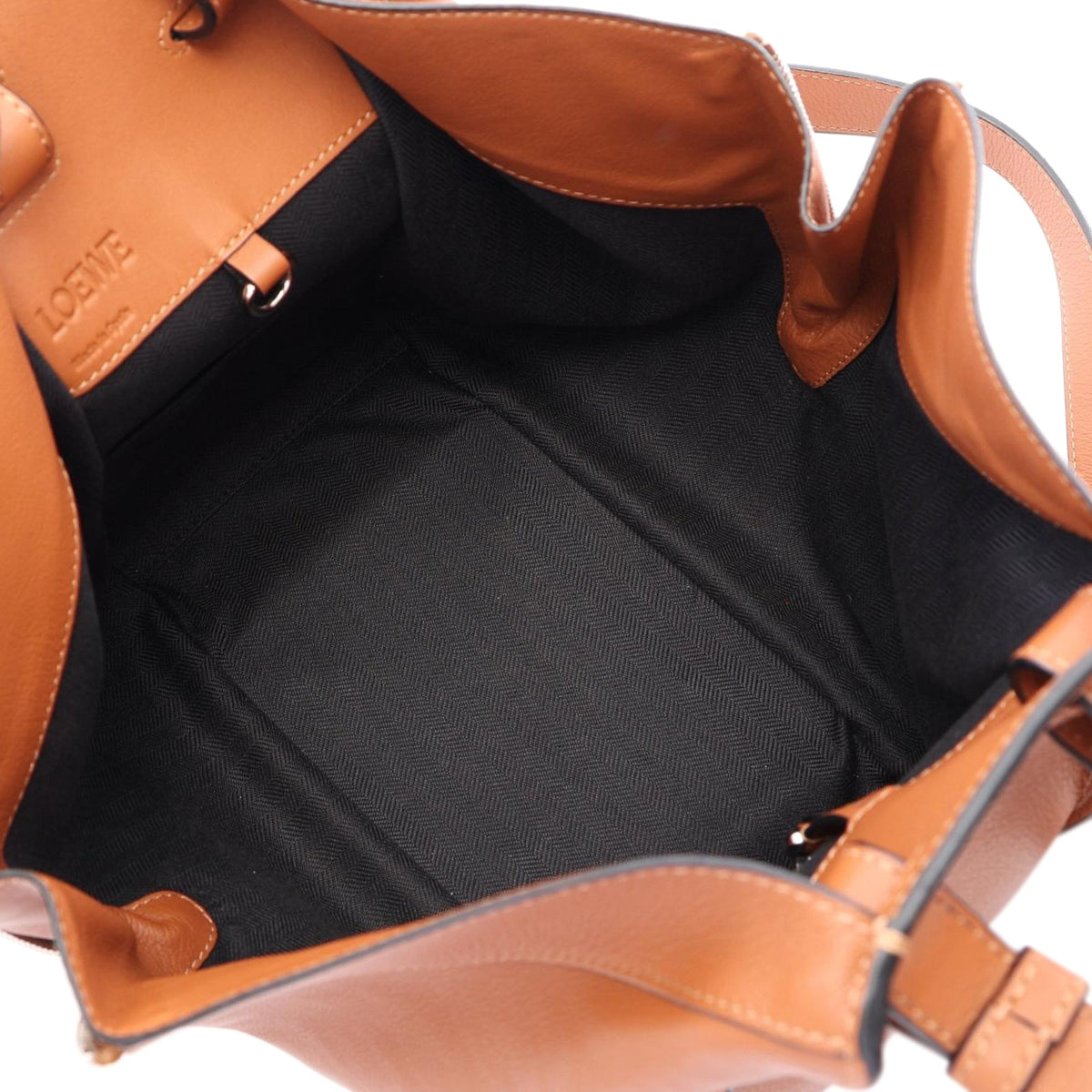 LOEWE Small Leather Hammock Bag — Brown