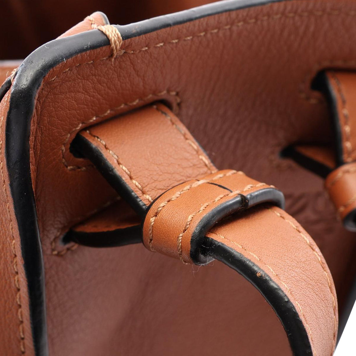 LOEWE Small Leather Hammock Bag — Brown