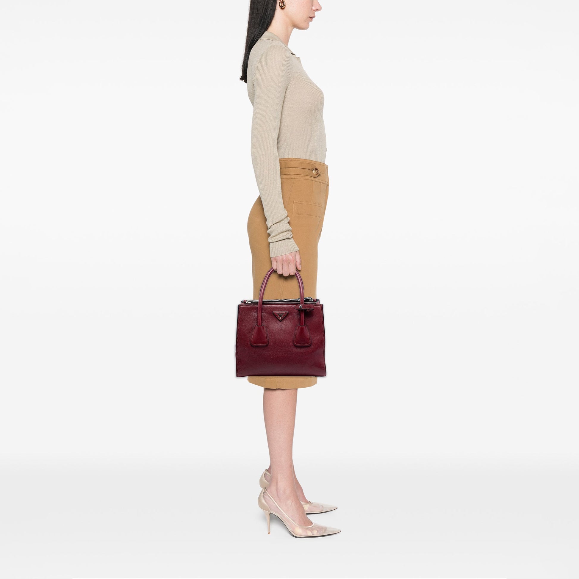 Prada Glace Calf Twin Pocket Satchel