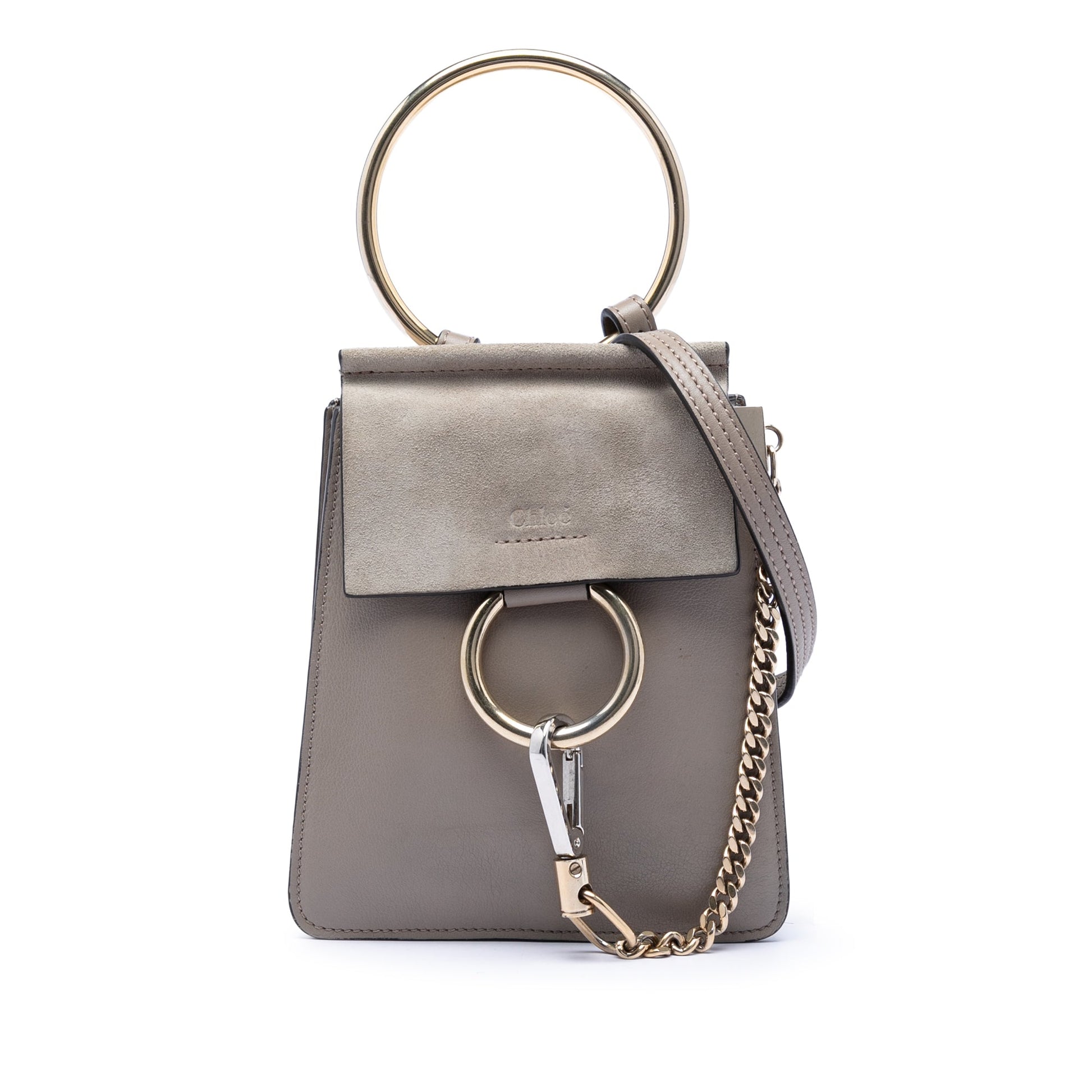 Chloé Mini Calfskin and Suede Faye Bracelet Bag