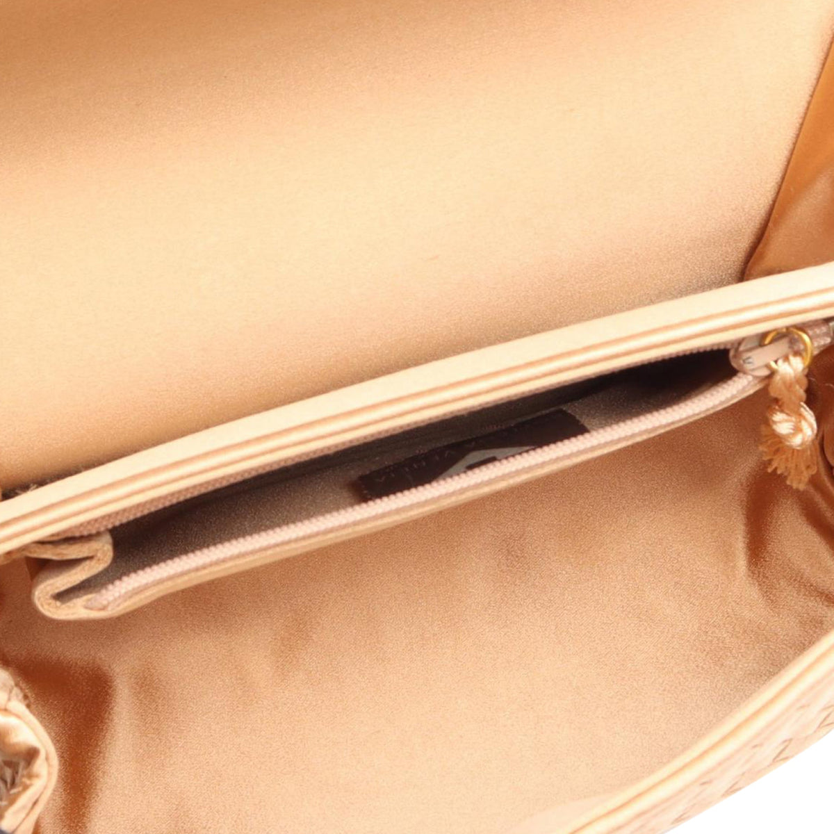 Bottega Veneta Satin Intrecciato Shoulder Bag — Gold