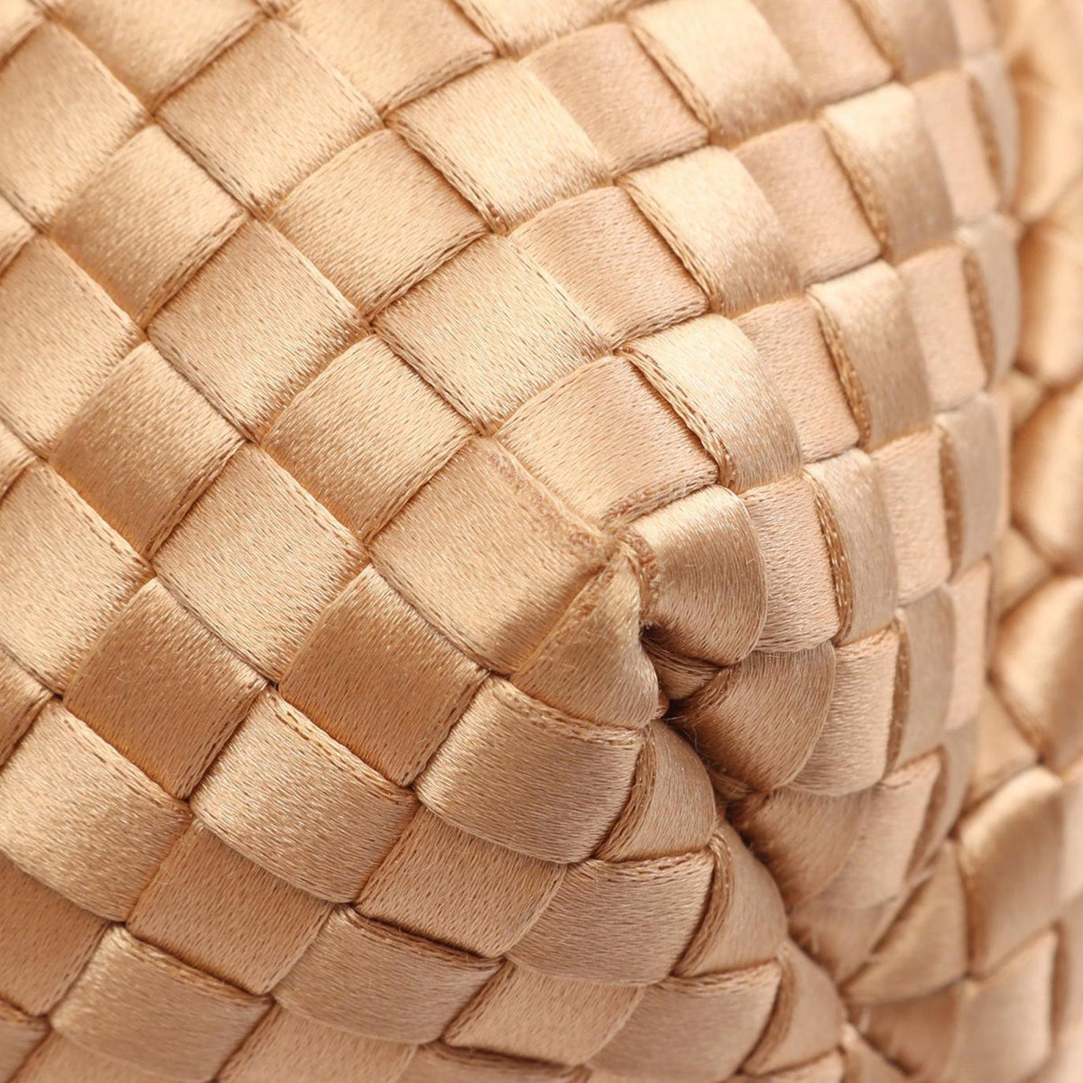 Bottega Veneta Satin Intrecciato Shoulder Bag — Gold