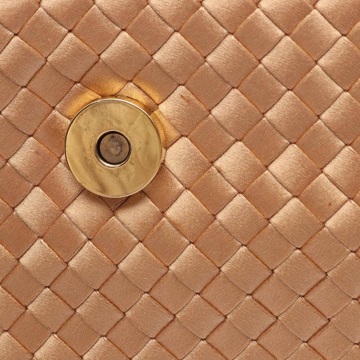 Bottega Veneta Satin Intrecciato Shoulder Bag — Gold