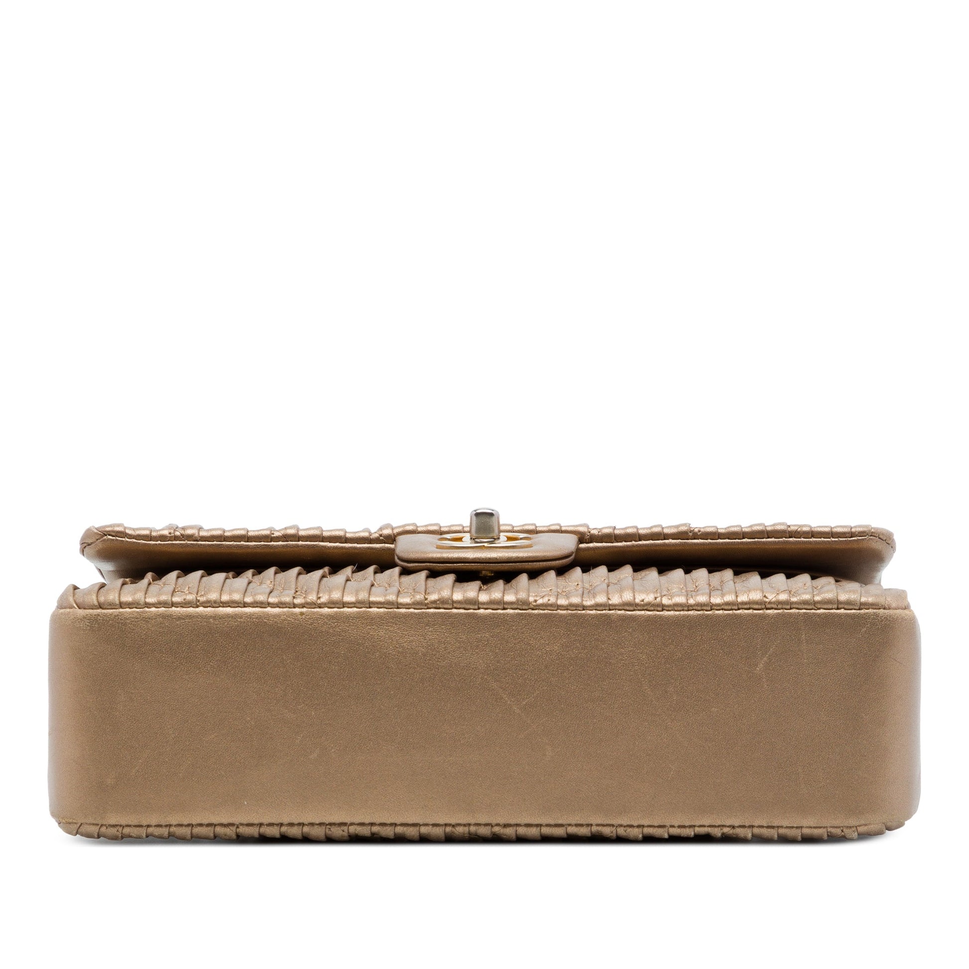 Chanel Medium Classic Chevron Calfskin Pleated Double Flap