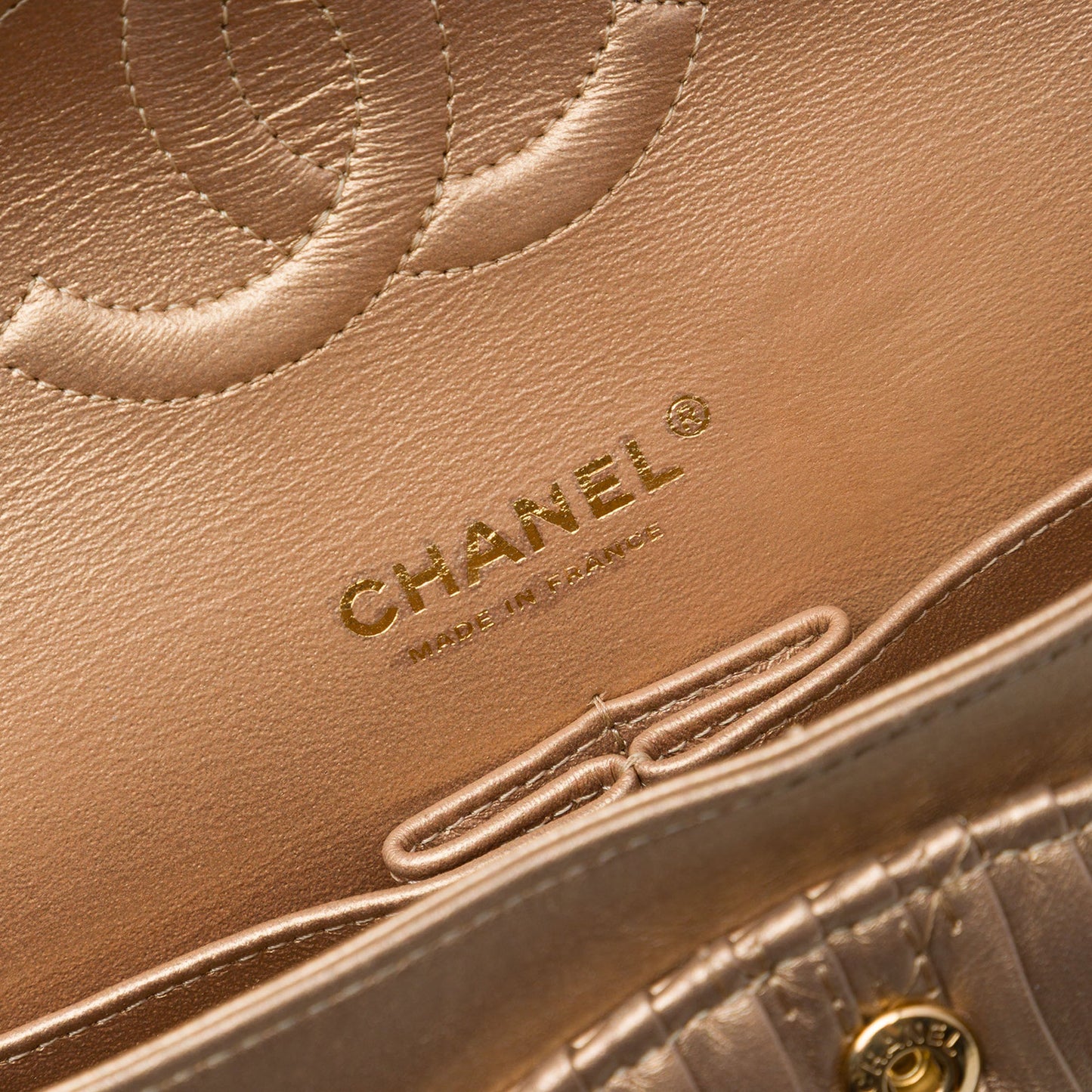 Chanel Medium Classic Chevron Calfskin Pleated Double Flap