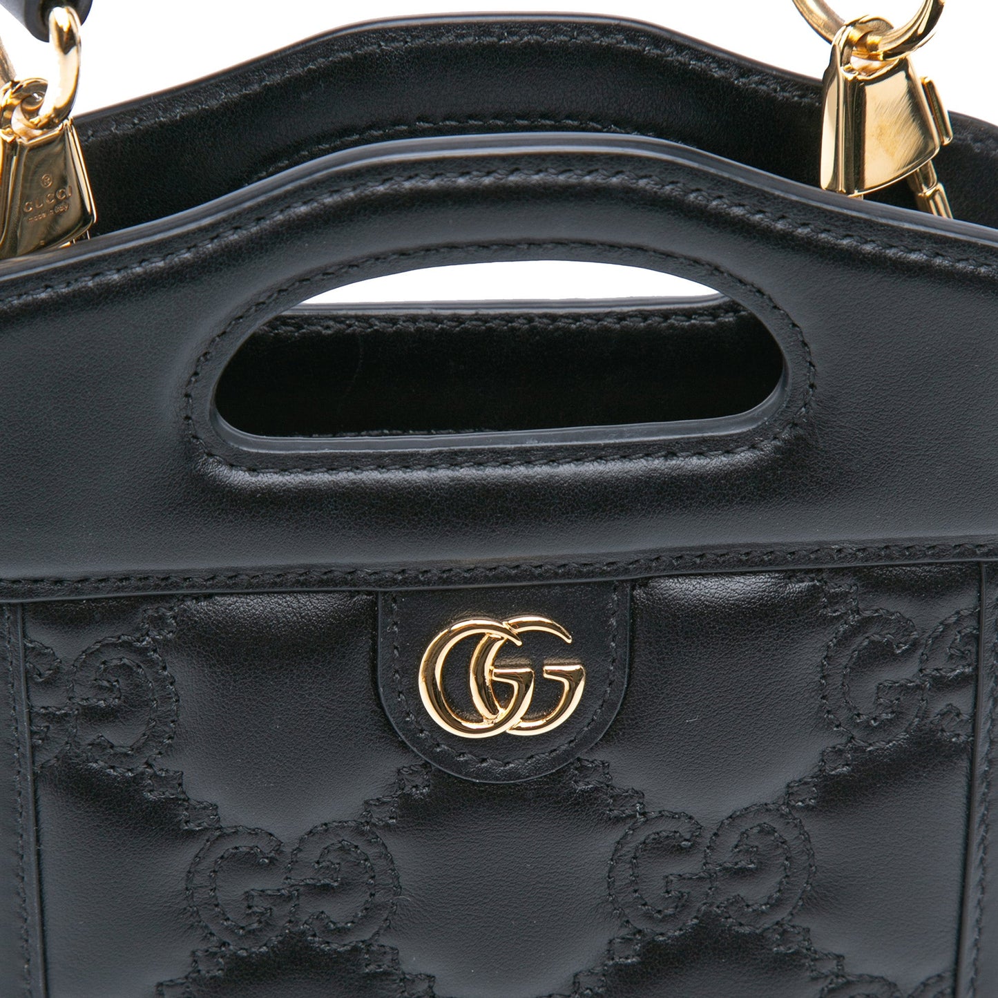 Gucci Mini GG Matelasse Leather Cut Out Handle Satchel