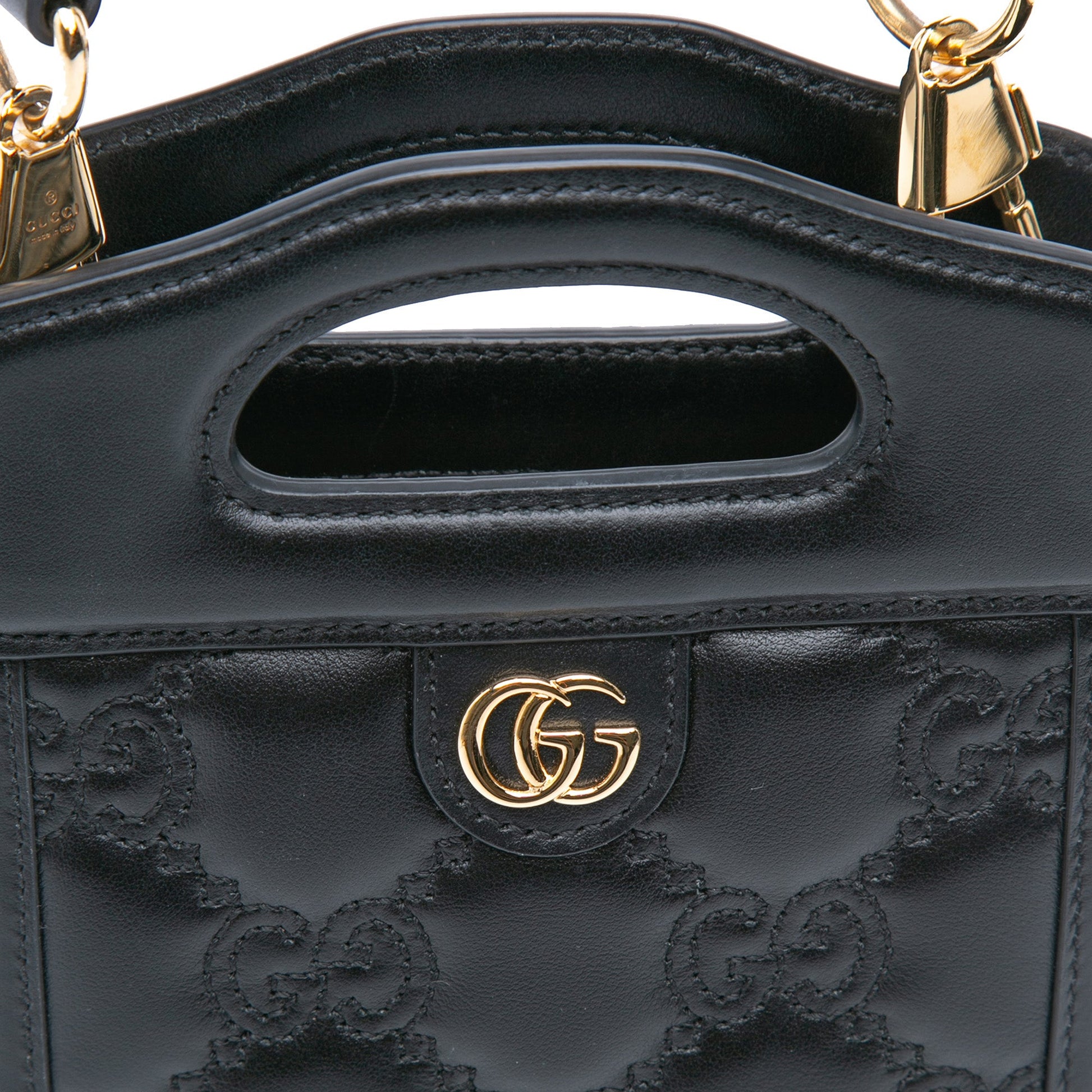 Gucci Mini GG Matelasse Leather Cut Out Handle Satchel